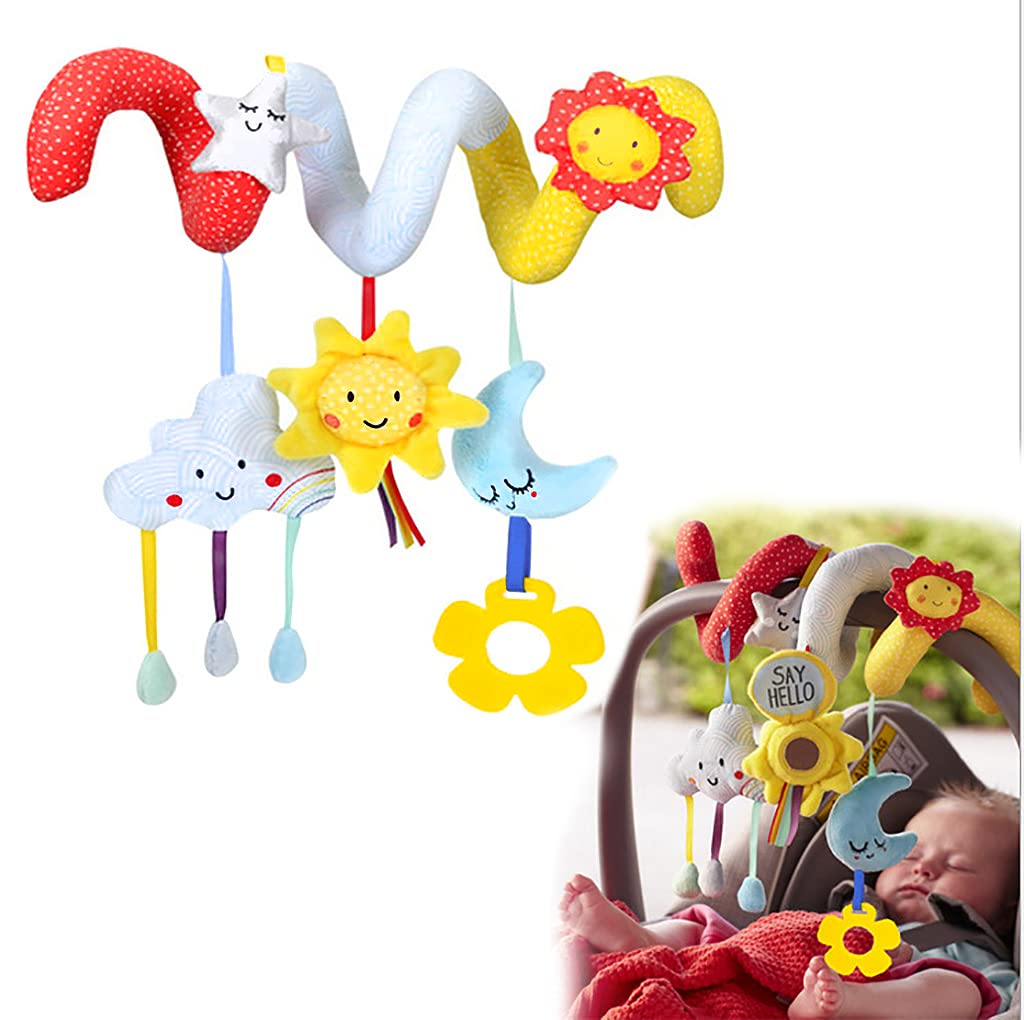 SNOWIE SOFT Activity Spiral Stroller, Bed Hanging, Baby Car Seat Pram Toy with Mirror for 0 to 12 Months Baby Boys and Baby Girls (Stars, Multicolour) SNOWIE SOFT Activity Spiral Stroller, Bed Hanging, Baby Car Seat Pram Toy with Mirror for 0 to 12 Months Baby Boys and Baby Girls (Stars, Multicolour)